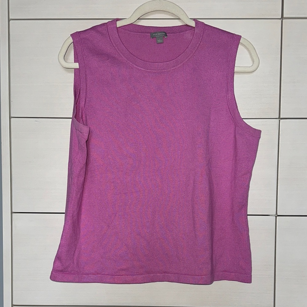 Ann Taylor Sleeveless Knit Tank | Size L | Orchid Purple